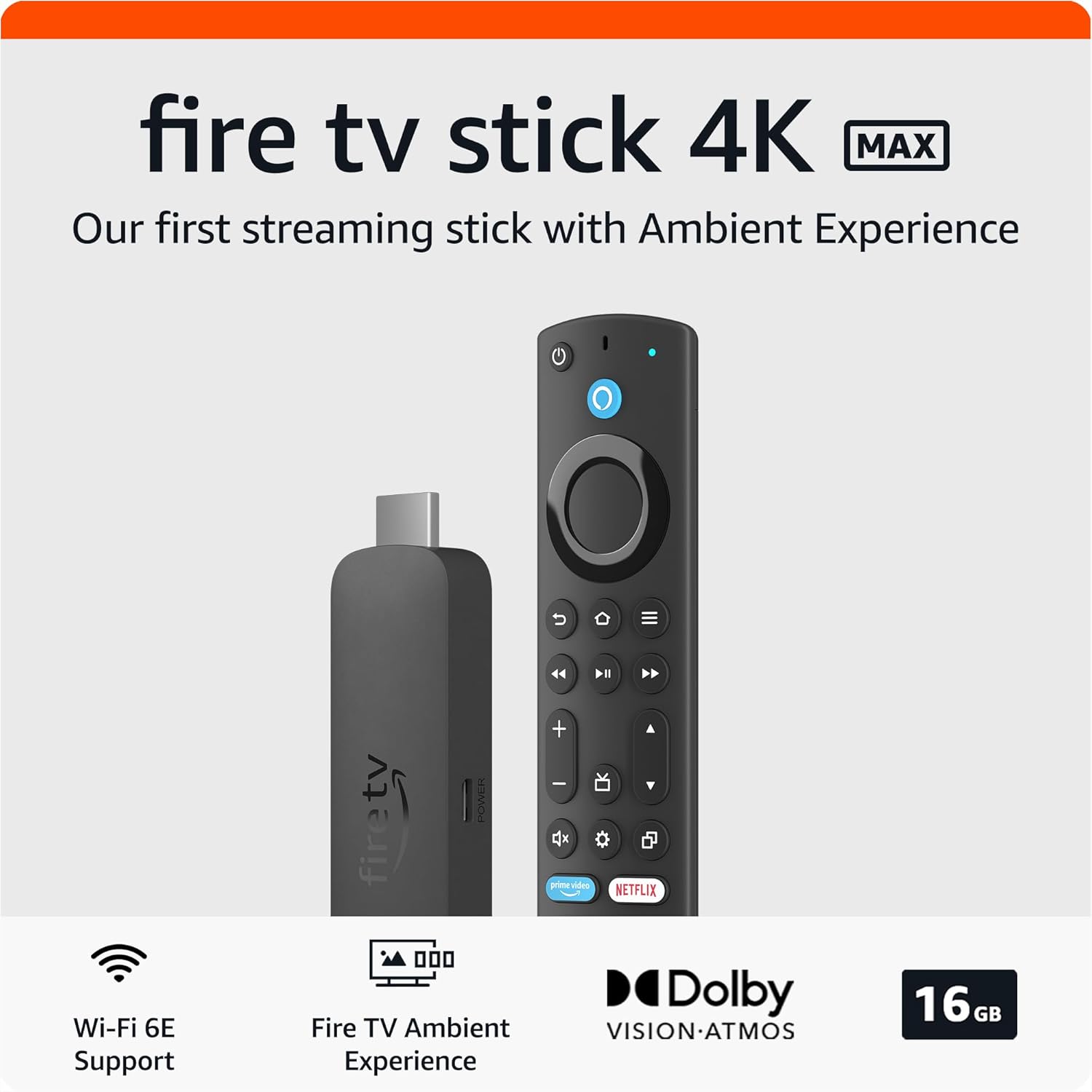 סטרימר Fire TV Stick 4K Max – 2nd Gen (2023) – 16 GB