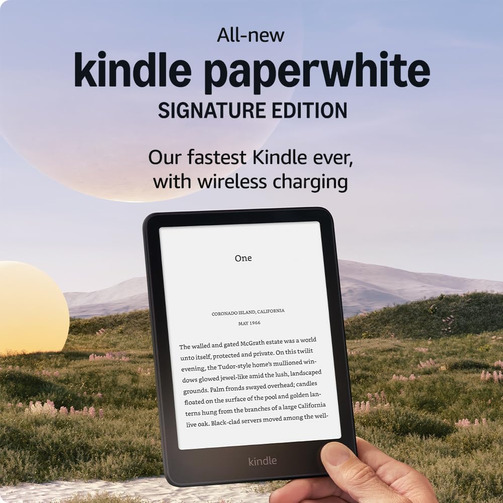 קורא ספרים אלקטרוני (2024) Amazon Kindle Paperwhite Gen 12 32GB Signature Edition – ללא פרסומות