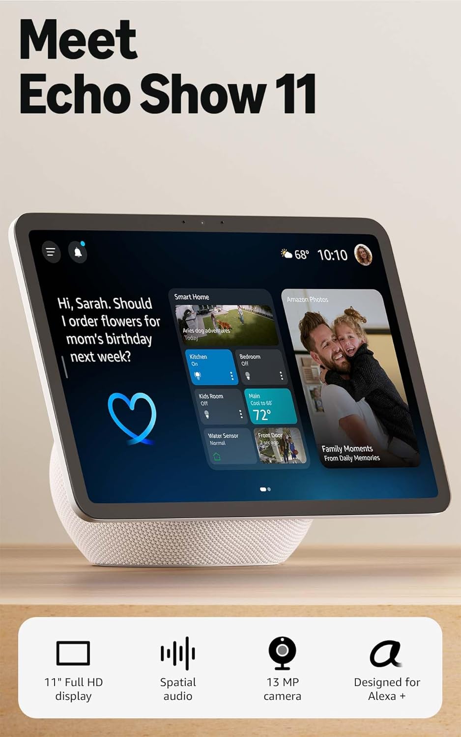 מסך חכם Amazon Echo Show 11"  לבן